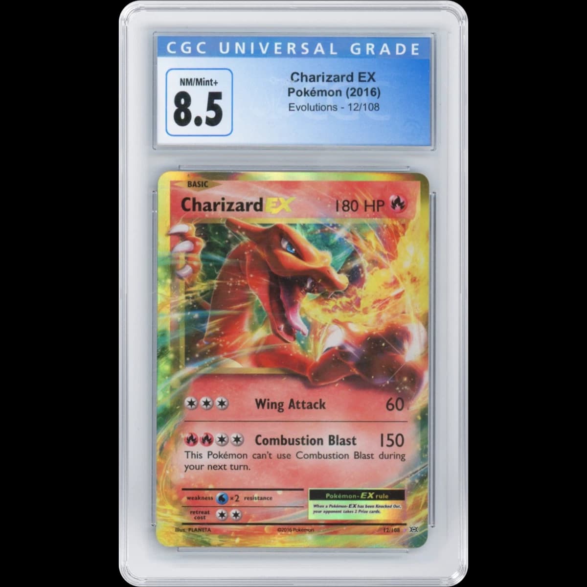 2016 Evolutions #12/108 Charizard EX - Holo (CGC 8.5 NM-MT+)