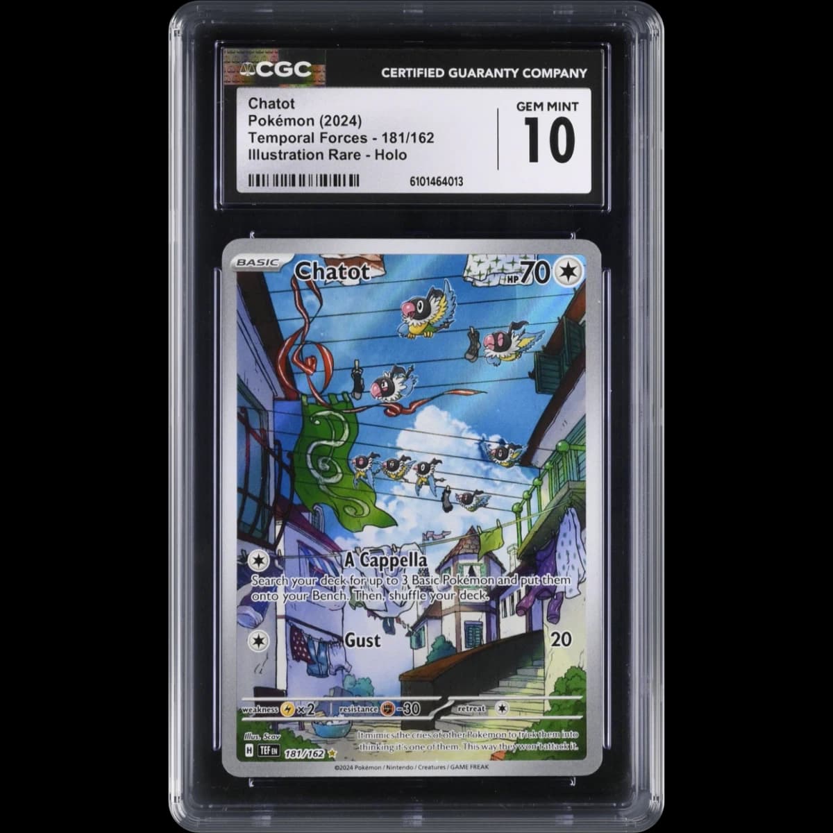 2023 Temporal Forces - TEF EN #181/162 Chatot - Illustration Rare Holo (CGC 10 GEM MINT)