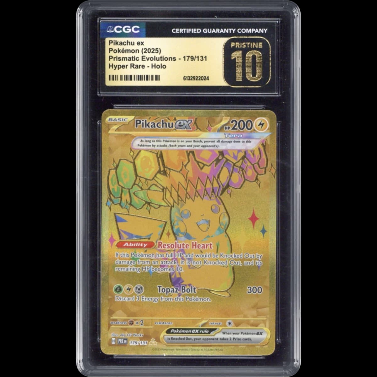 2024 Prismatic Evolutions - PRE EN #179/131 Pikachu ex - Hyper Rare Holo (CGC 10 PRISTINE)