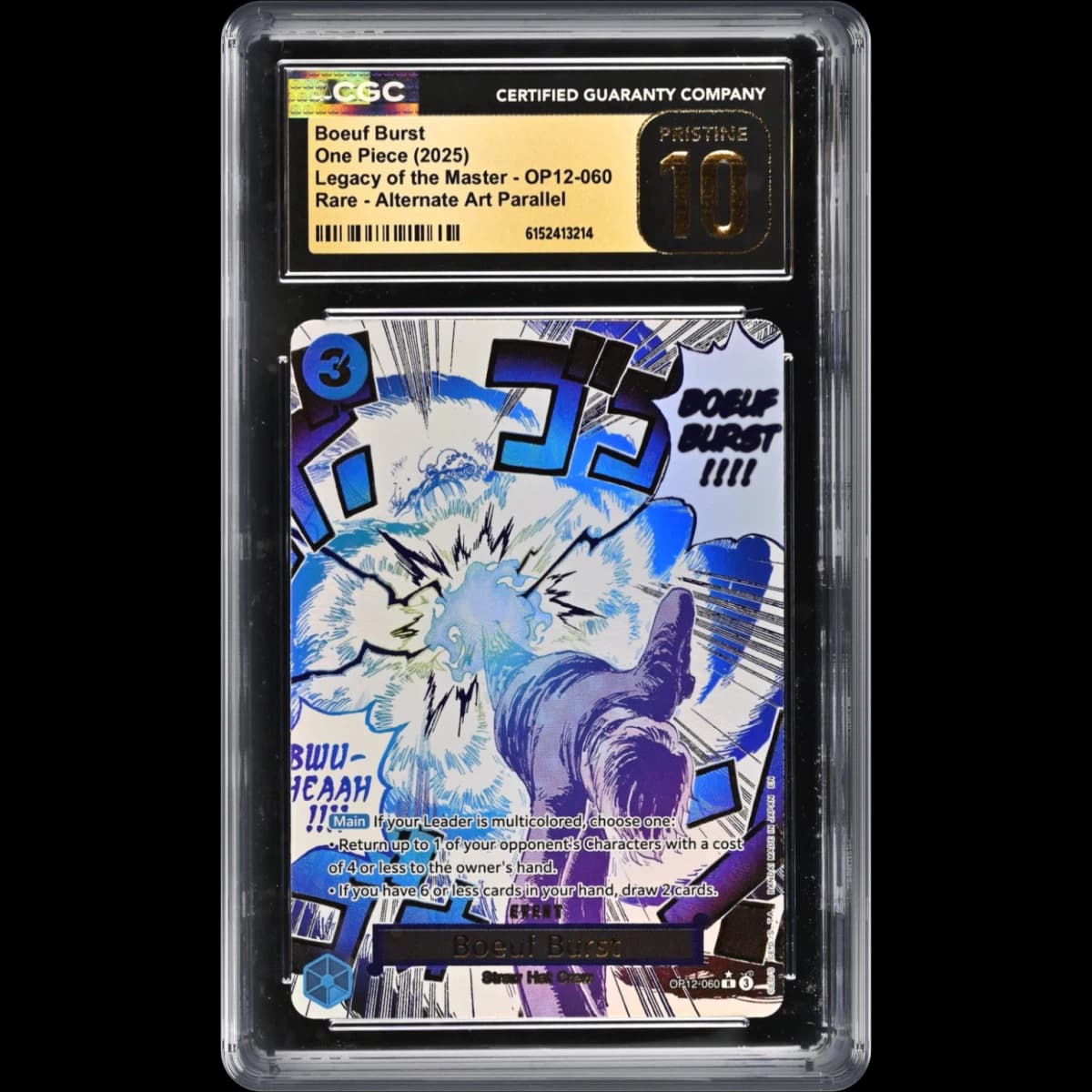 2025 Legacy of the Master (OP12) - English #OP12-060 Boeuf Burst - (Borderless) Alt Art (CGC 10 PRISTINE)