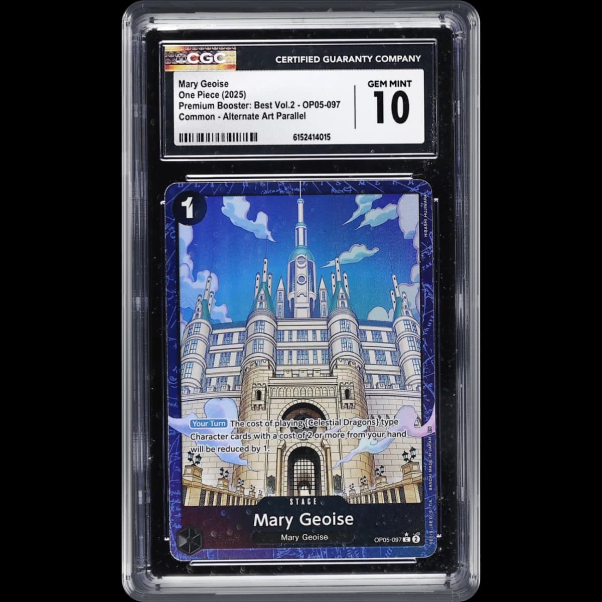 2025 Premium Booster: The Best Vol.2 (PRB-02) - English #OP05-097 Mary Geoise - Alternate Art Parallel (EN above Japan on Border) (CGC 10 GEM MINT)