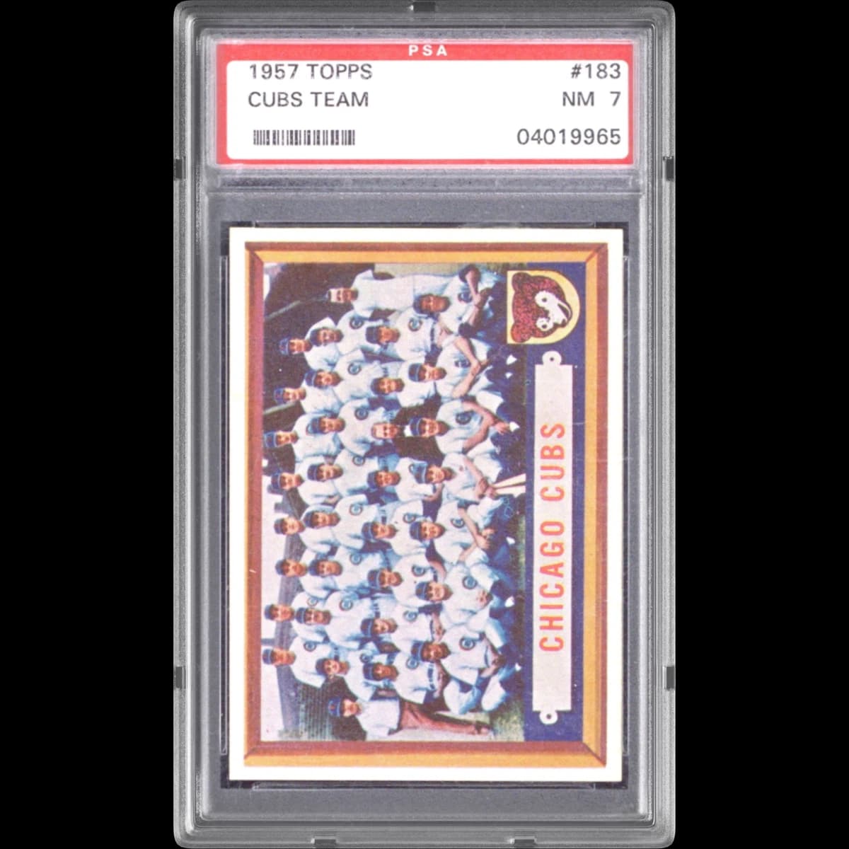 1957 Topps #183 Cubs Team (PSA 7 NM)