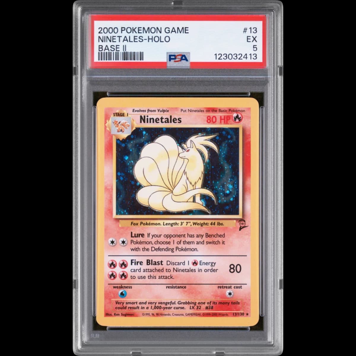2000 Pokémon Game Base II #13 Ninetales - Holo (PSA 5 EX)