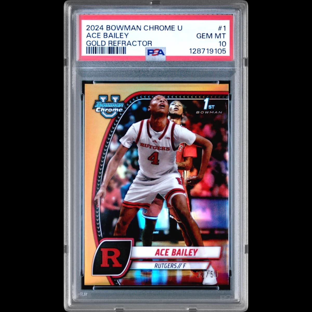 2024 Bowman Chrome University #1 Ace Bailey - Gold Refractor (PSA 10 GEM MINT)