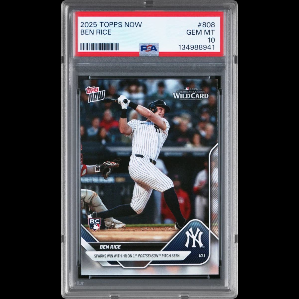 2025 Topps Now #808 Ben Rice (PSA 10 GEM MINT)
