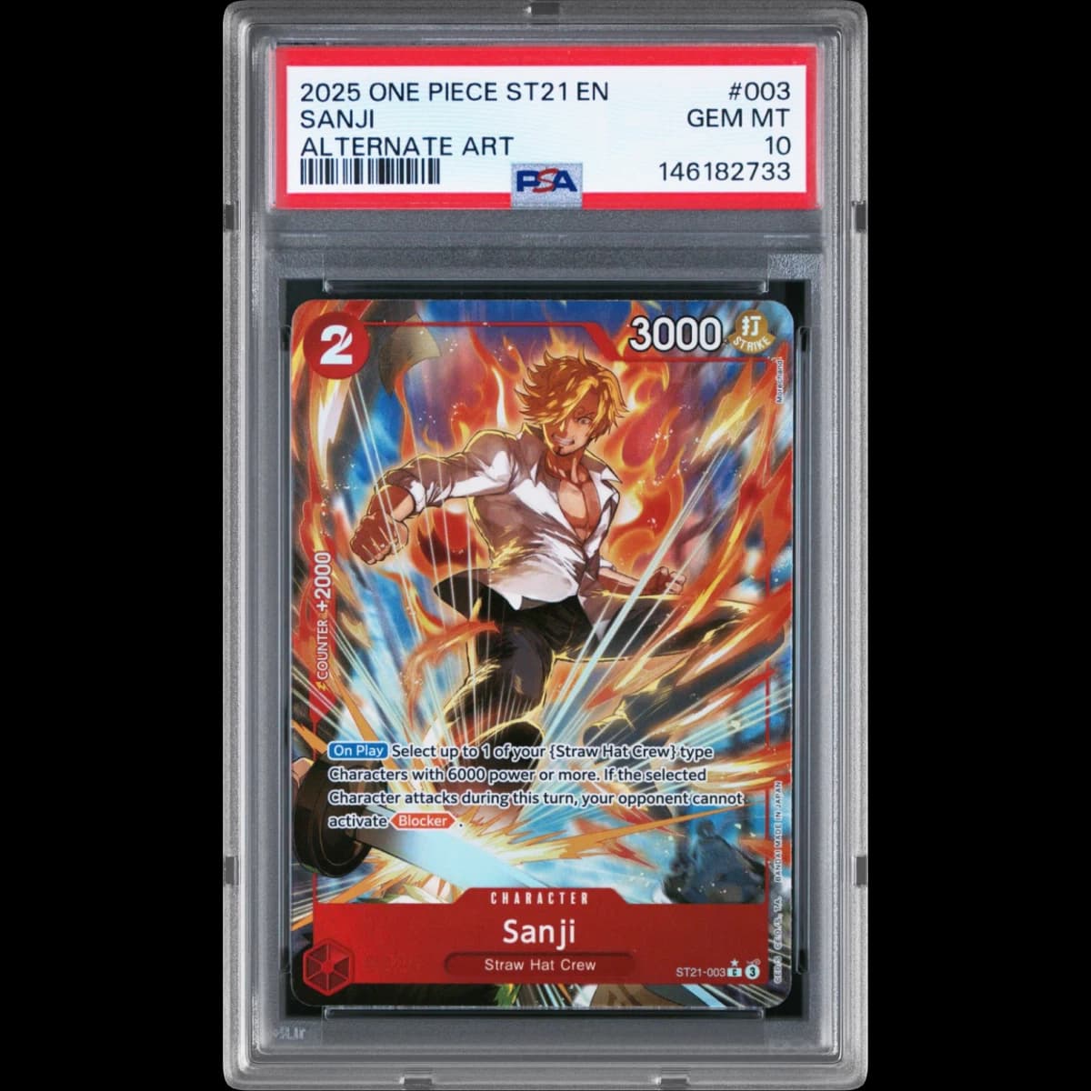 2025 One Piece Starter Deck ST21-EX Gear 5 #003 Sanji - Alternate Art (PSA 10 GEM MINT)