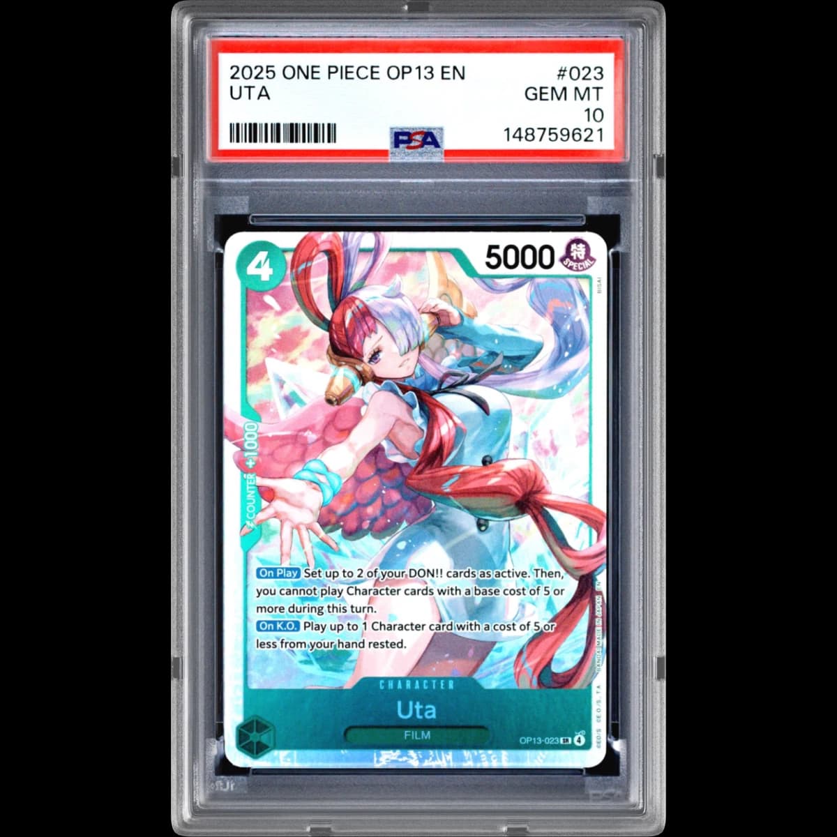 2025 One Piece OP13-Carrying on His Will #023 Uta (PSA 10 GEM MINT)