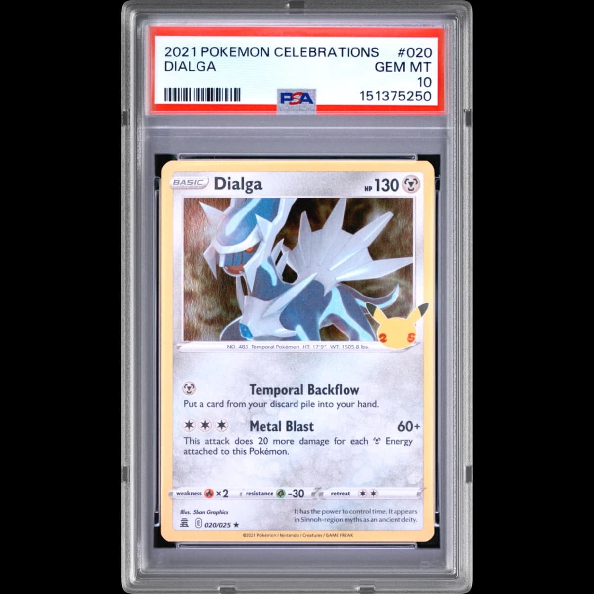 2021 Pokémon Celebrations #020 Dialga (PSA 10 GEM MINT)