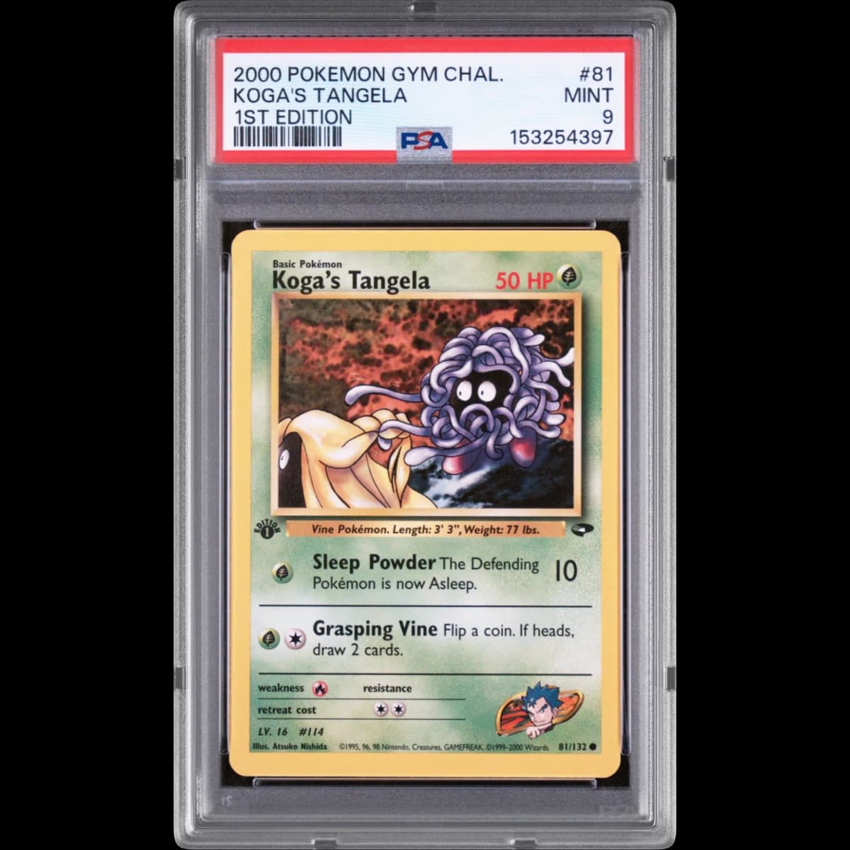 2000 Pokémon Gym Challenge #81 Koga's Tangela - 1st Edition (PSA 9 MINT)