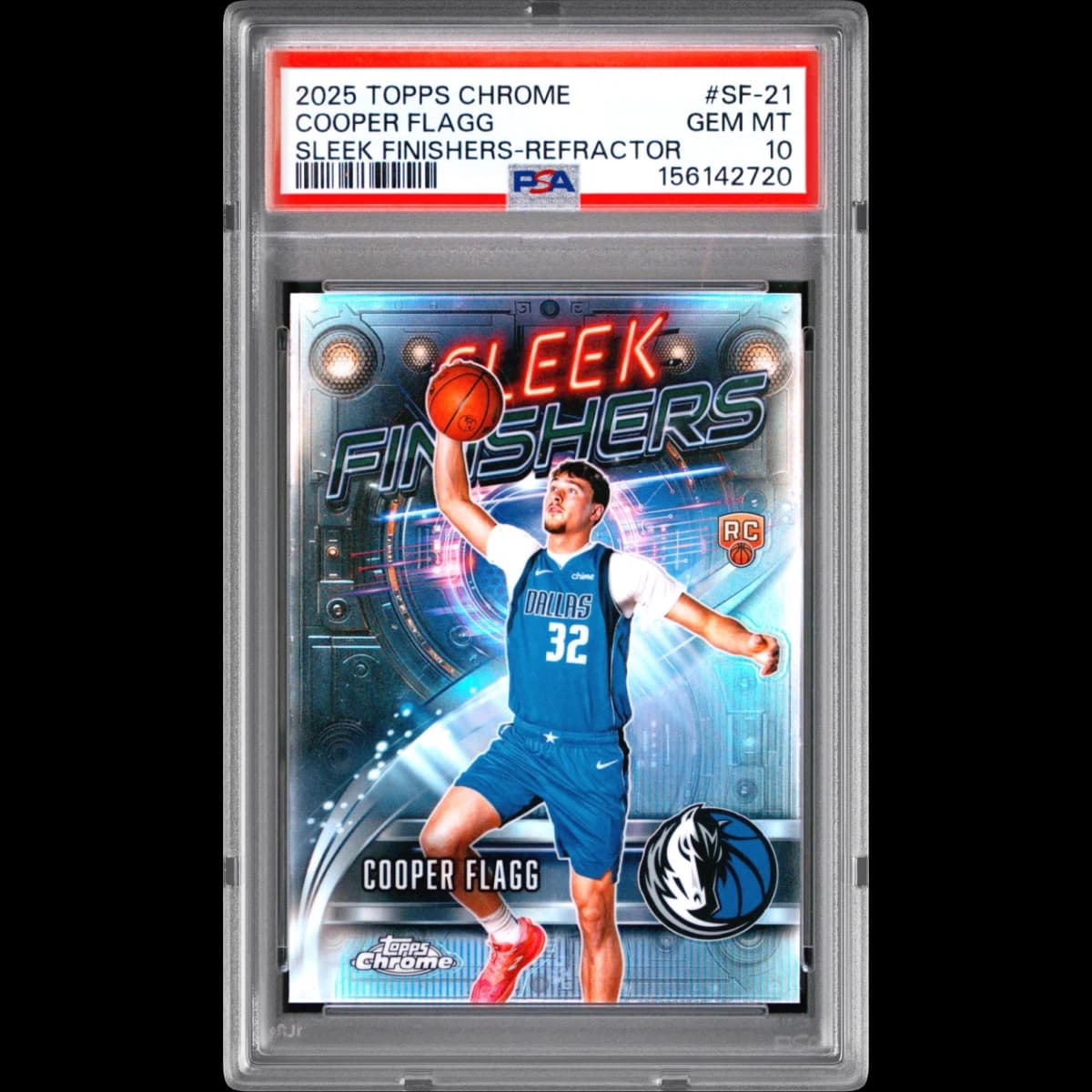 2025 Topps Chrome Sleek Finishers #SF-21 Cooper Flagg - Refractor (PSA 10 GEM MINT)