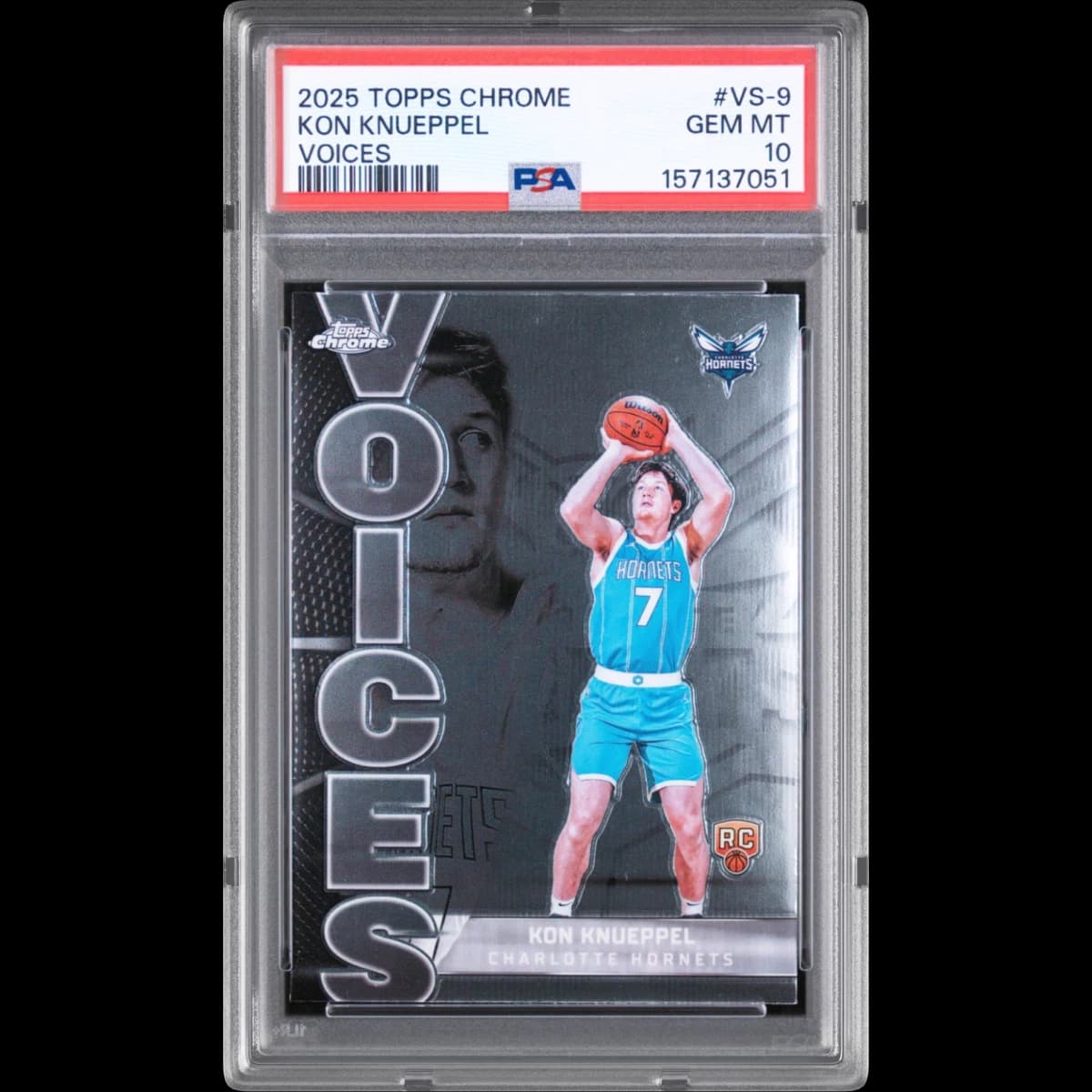 2025 Topps Chrome Voices #VS-9 Kon Knueppel (PSA 10 GEM MINT)
