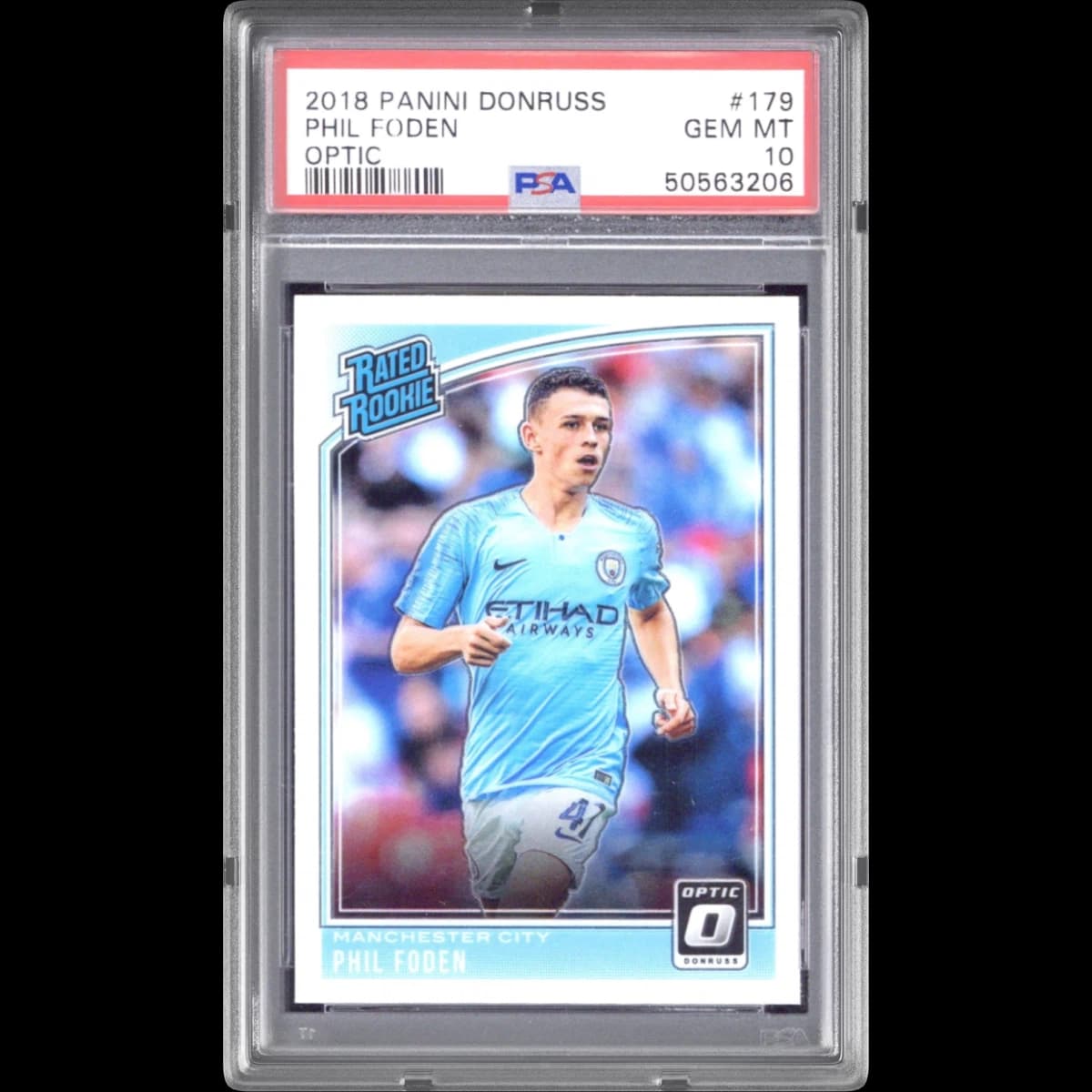 2018 Panini Donruss #179 Phil Foden - Optic (PSA 10 GEM MINT)