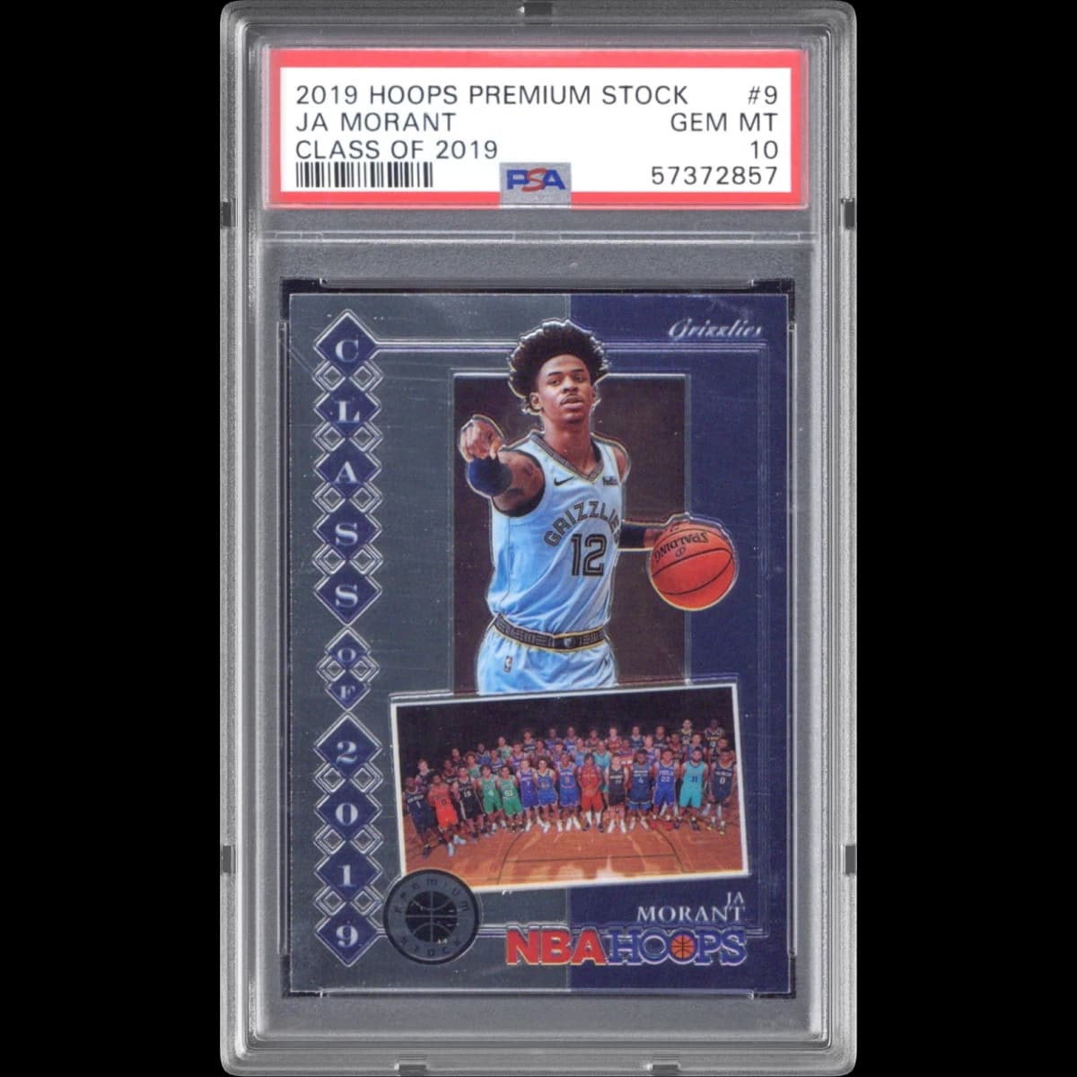 2019 Panini Hoops Premium Stock Class of 2019 #9 Ja Morant (PSA 10 GEM MINT)