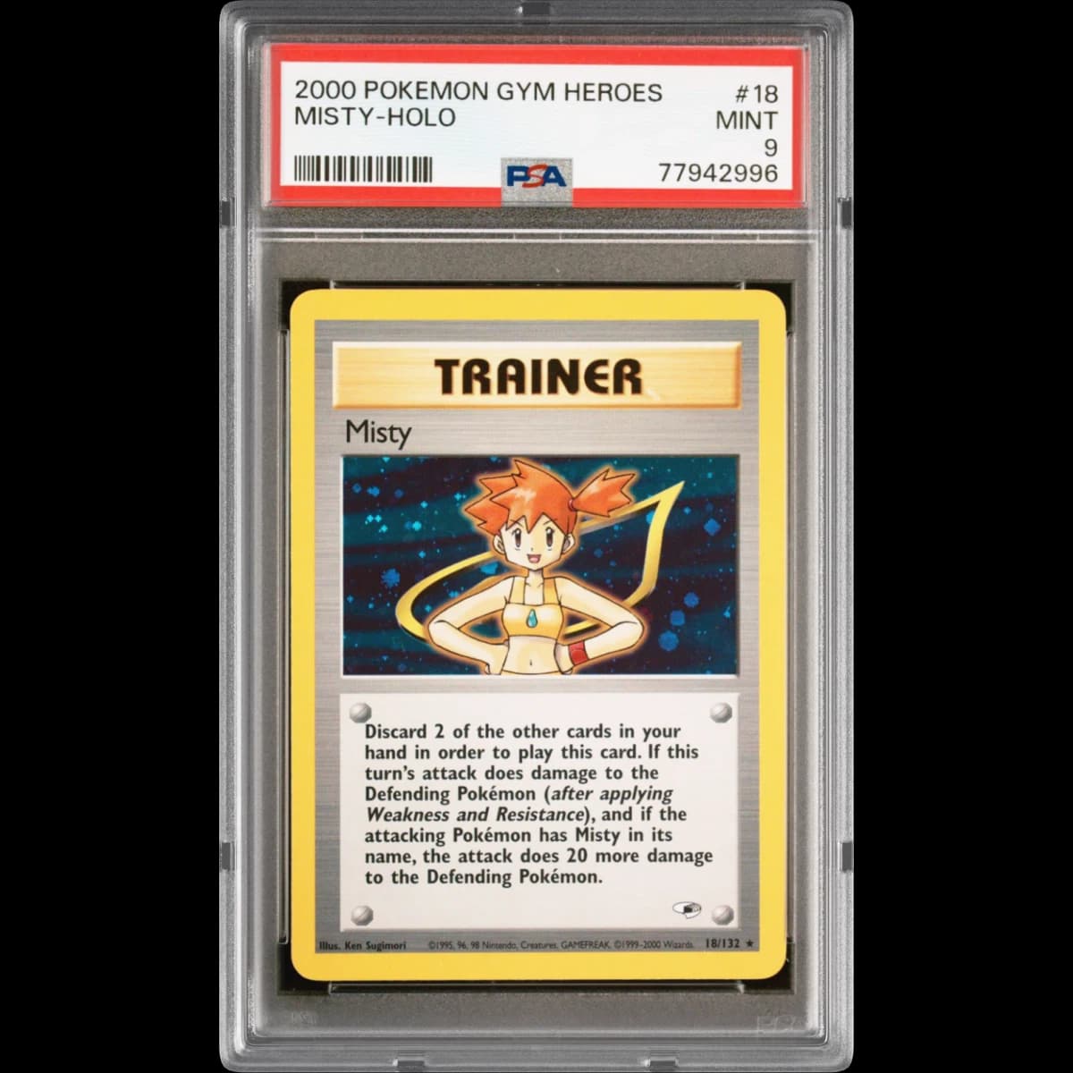 2000 Pokémon Gym Heroes #18 Misty - Holo (PSA 9 MINT)