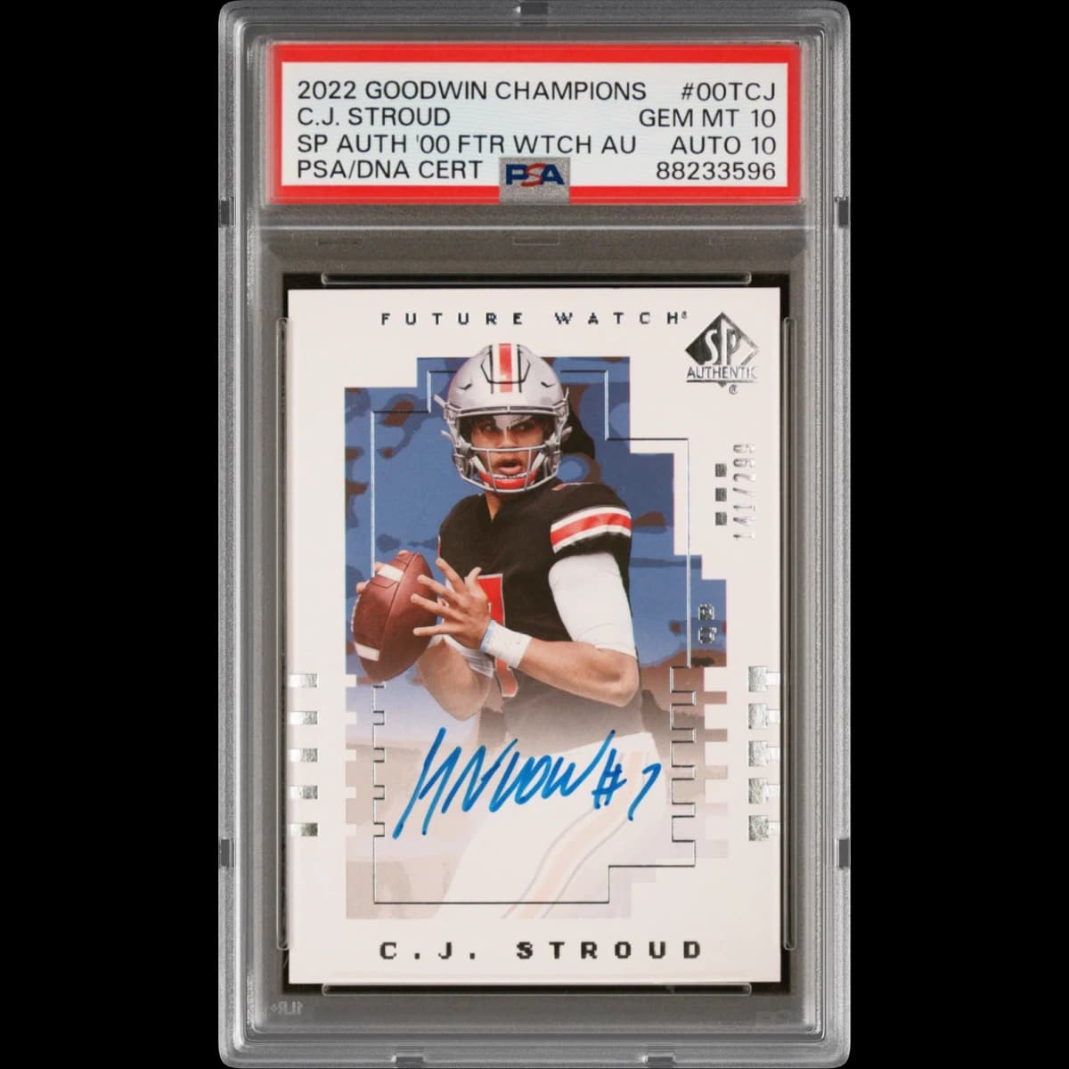 2022 Upper Deck Goodwin Champions SP Authentic 2000 Future Watch Auto #00TCJ CJ Stroud (PSA 10 GEM MINT)