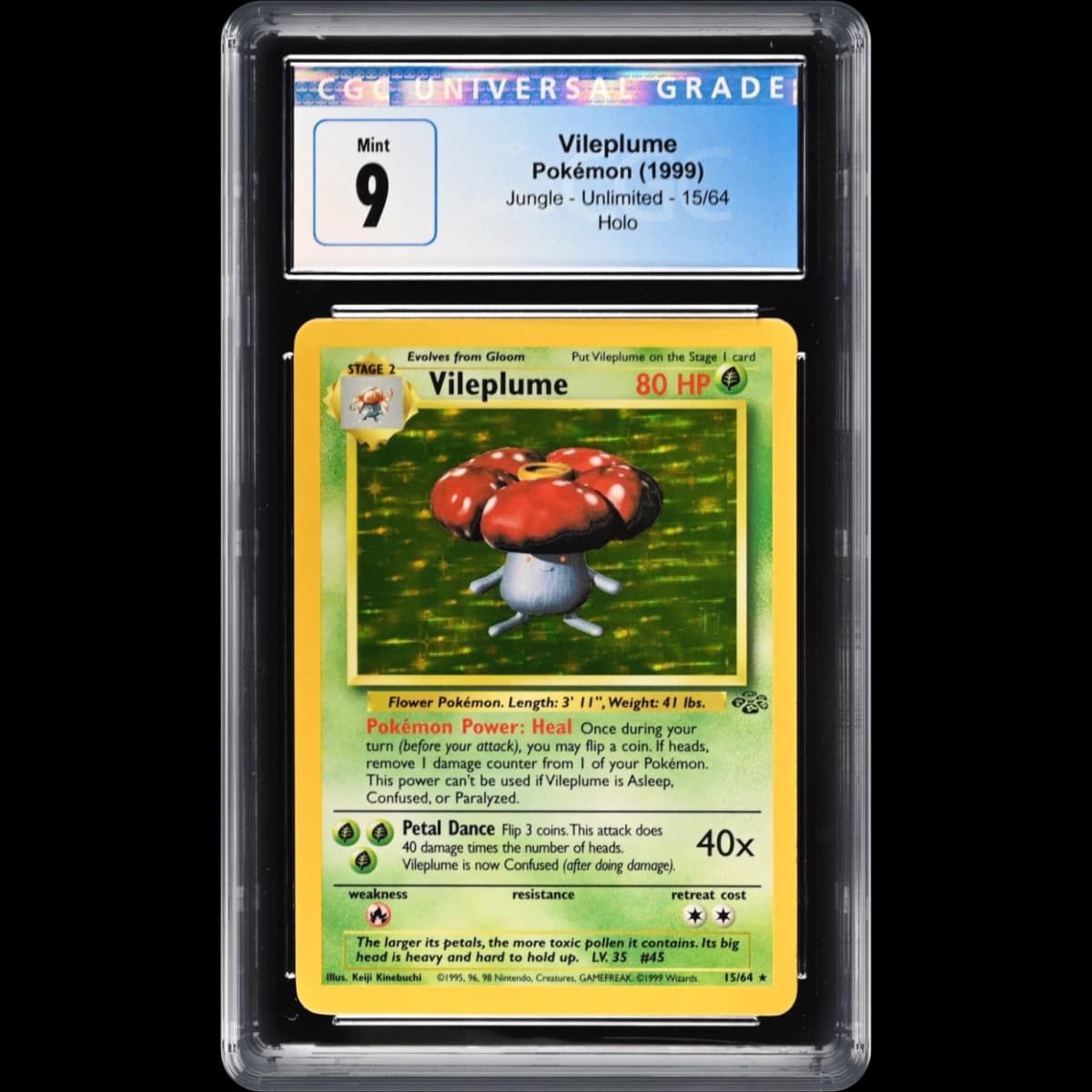 1999 Jungle #15/64 Vileplume - Holo (CGC 9 MINT)