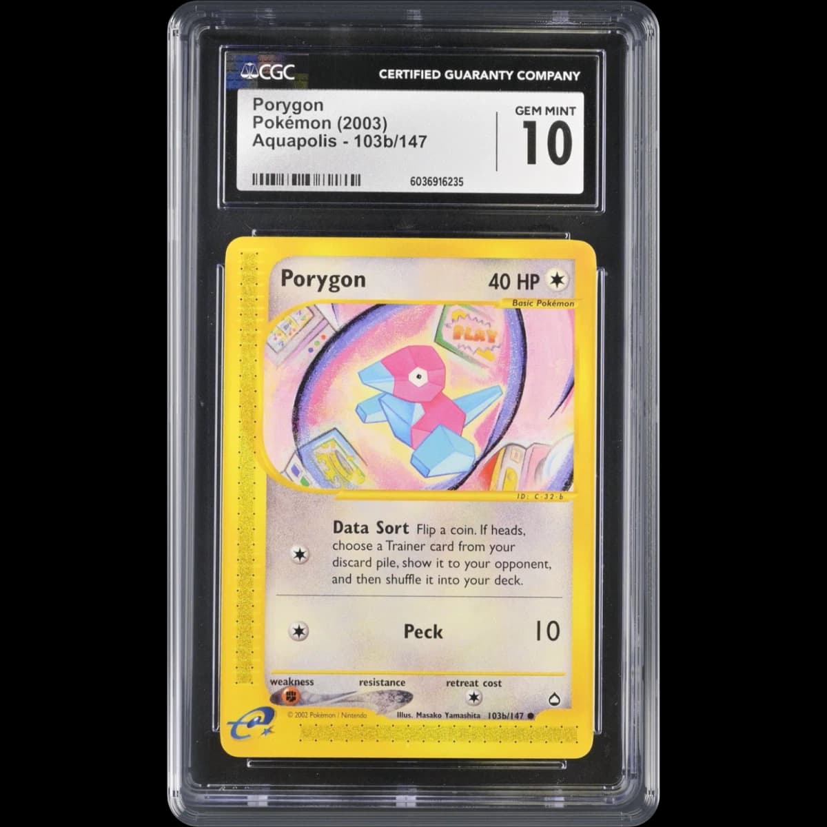 2003 Aquapolis #103b/147 Porygon (CGC 10 GEM MINT)