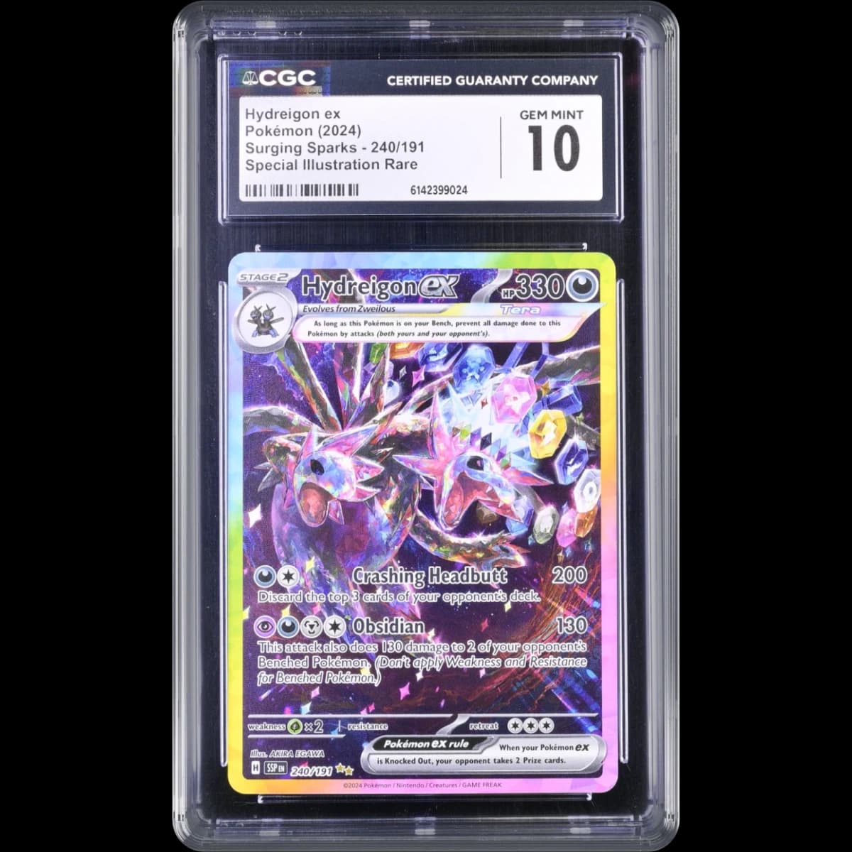 2024 Surging Sparks - SSP EN #240/191 Hydreigon ex - Special Illustration Rare (Holo) (CGC 10 GEM MINT)