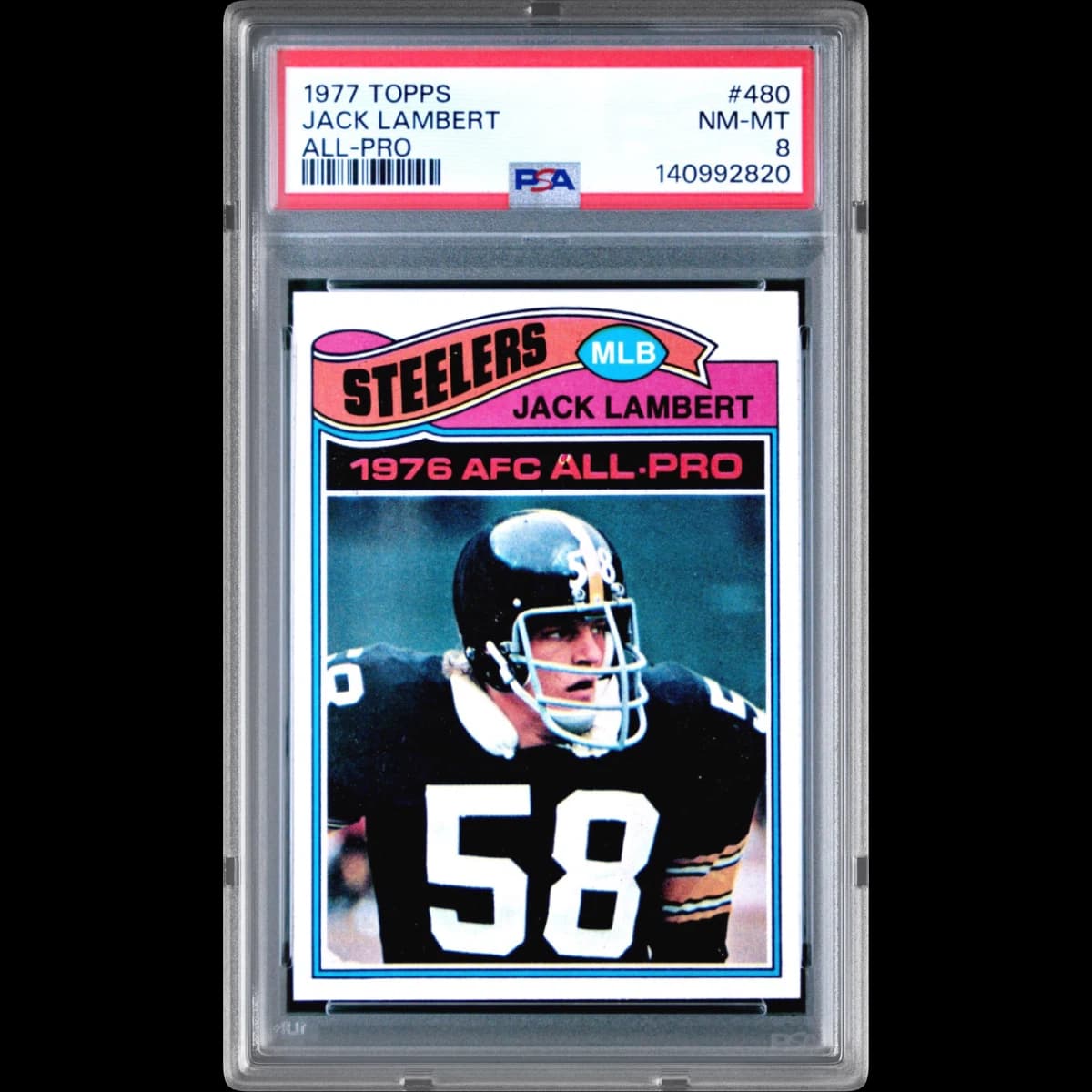 1977 Topps #480 Jack Lambert - All-Pro (PSA 8 NM-MT)