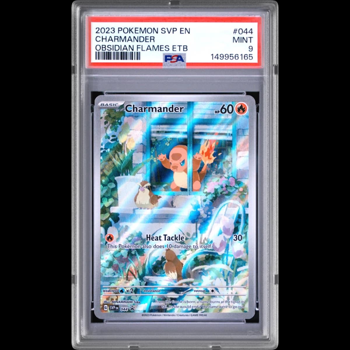 2023 Pokémon Svp EN-SV Black Star Promo #044 Charmander - Obsidian Flames Elite Trainer Box (PSA 9 MINT)