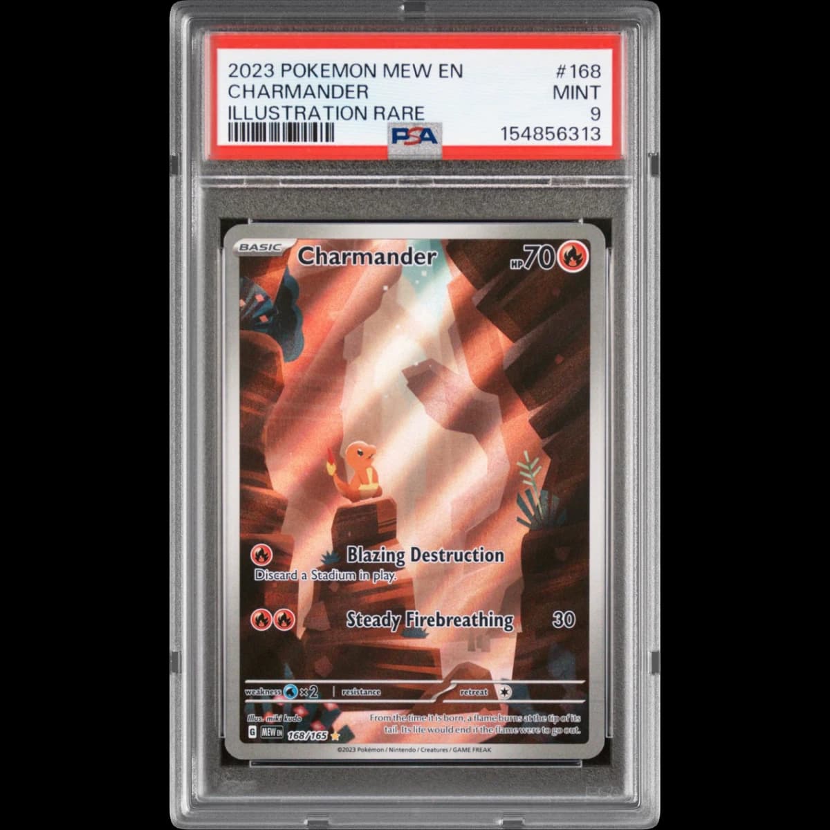 2023 Pokémon Mew EN-151 #168 Charmander - Illustration Rare (PSA 9 MINT)