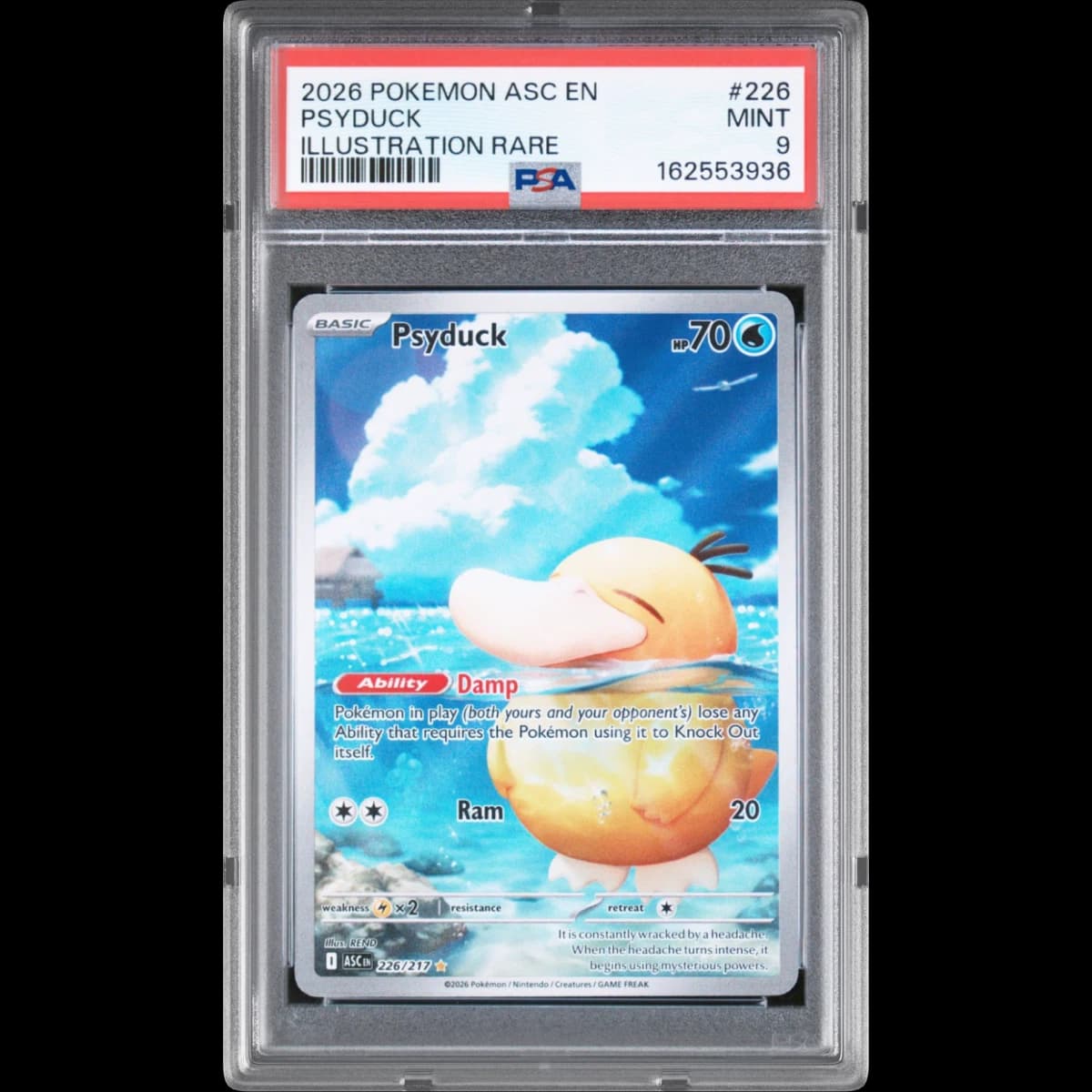 2026 Pokémon Asc EN-Ascended Heroes #226 Psyduck - Illustration Rare (PSA 9 MINT)