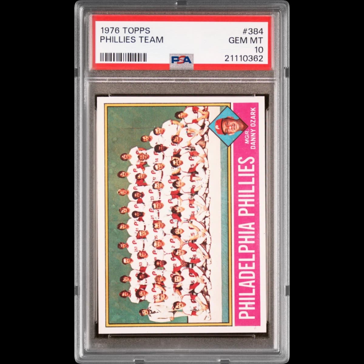 1976 Topps #384 Phillies Team (PSA 10 GEM MINT)