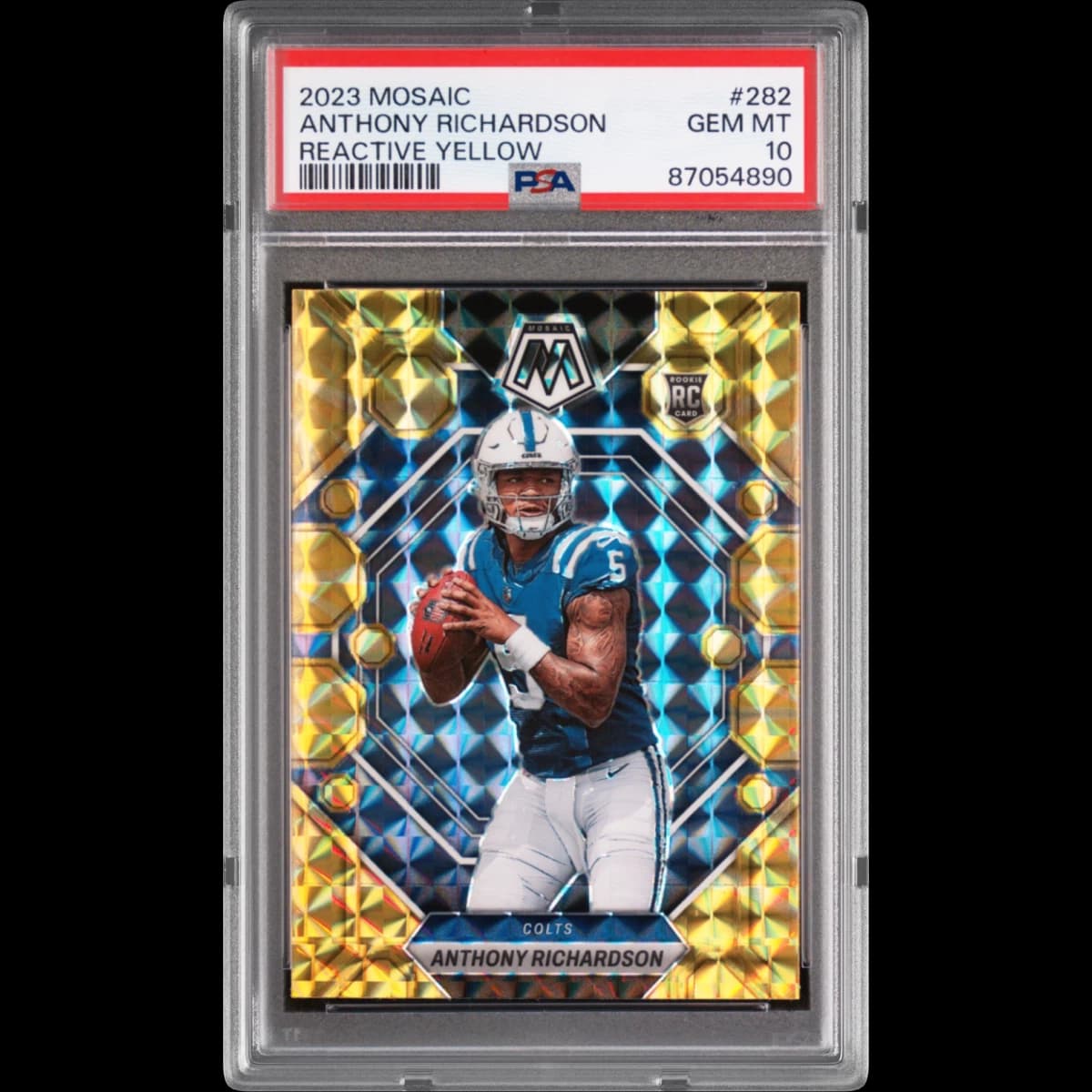 2023 Panini Mosaic #282 Anthony Richardson - Reactive Yellow (PSA 10 GEM MINT)